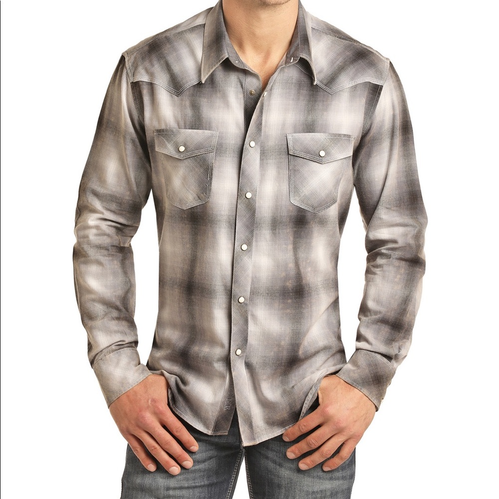 Men’s Western style shirt with snap front